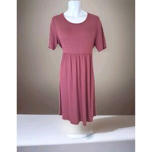 Xpenyo Maternity Dress XXL Mauve Midi Casual Comfort Pockets Stretch Flowy NWT
